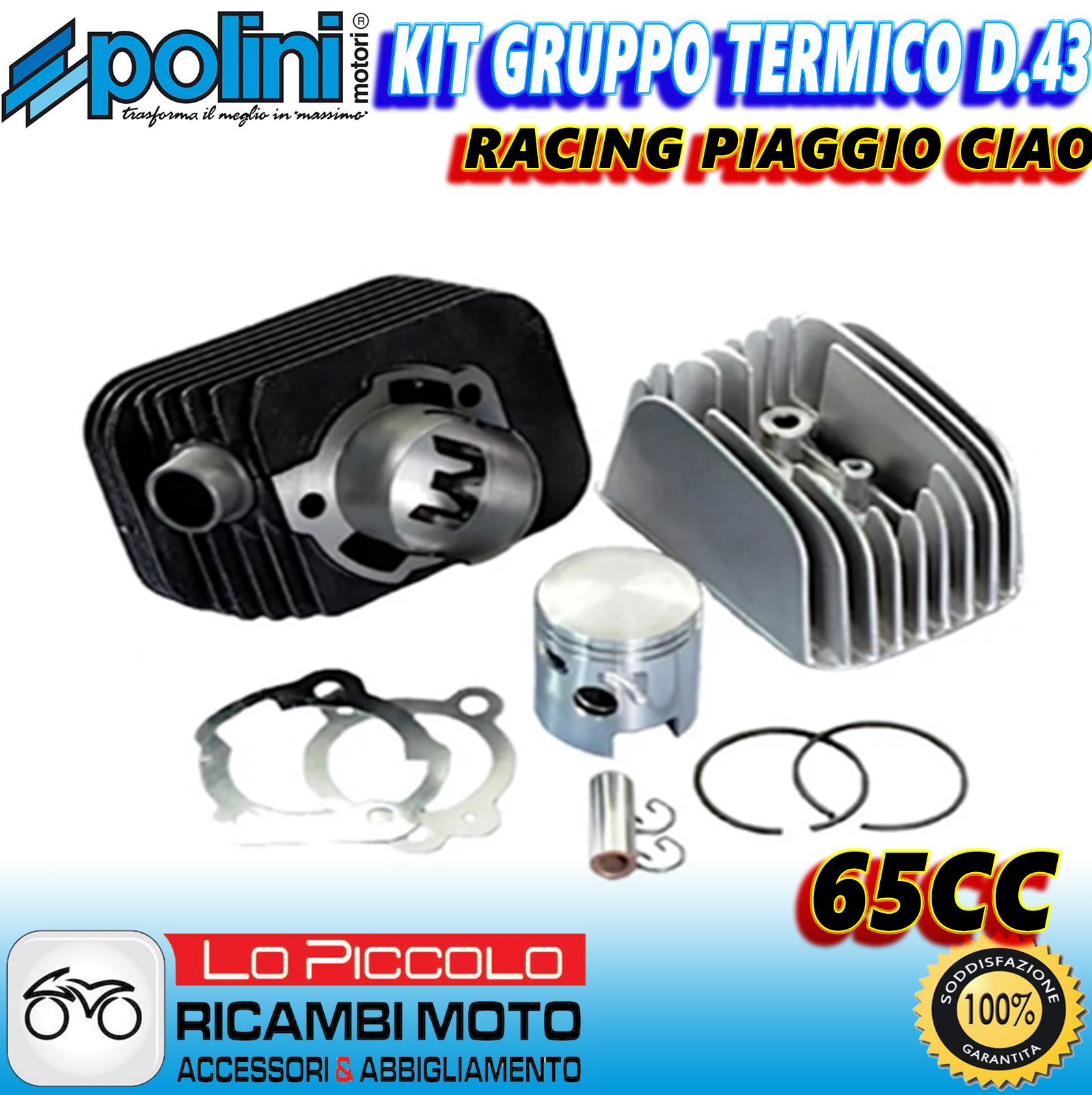 Polini Kit Piaggio Ciao Gruppo Termico Cilindro Racing Cc Sp