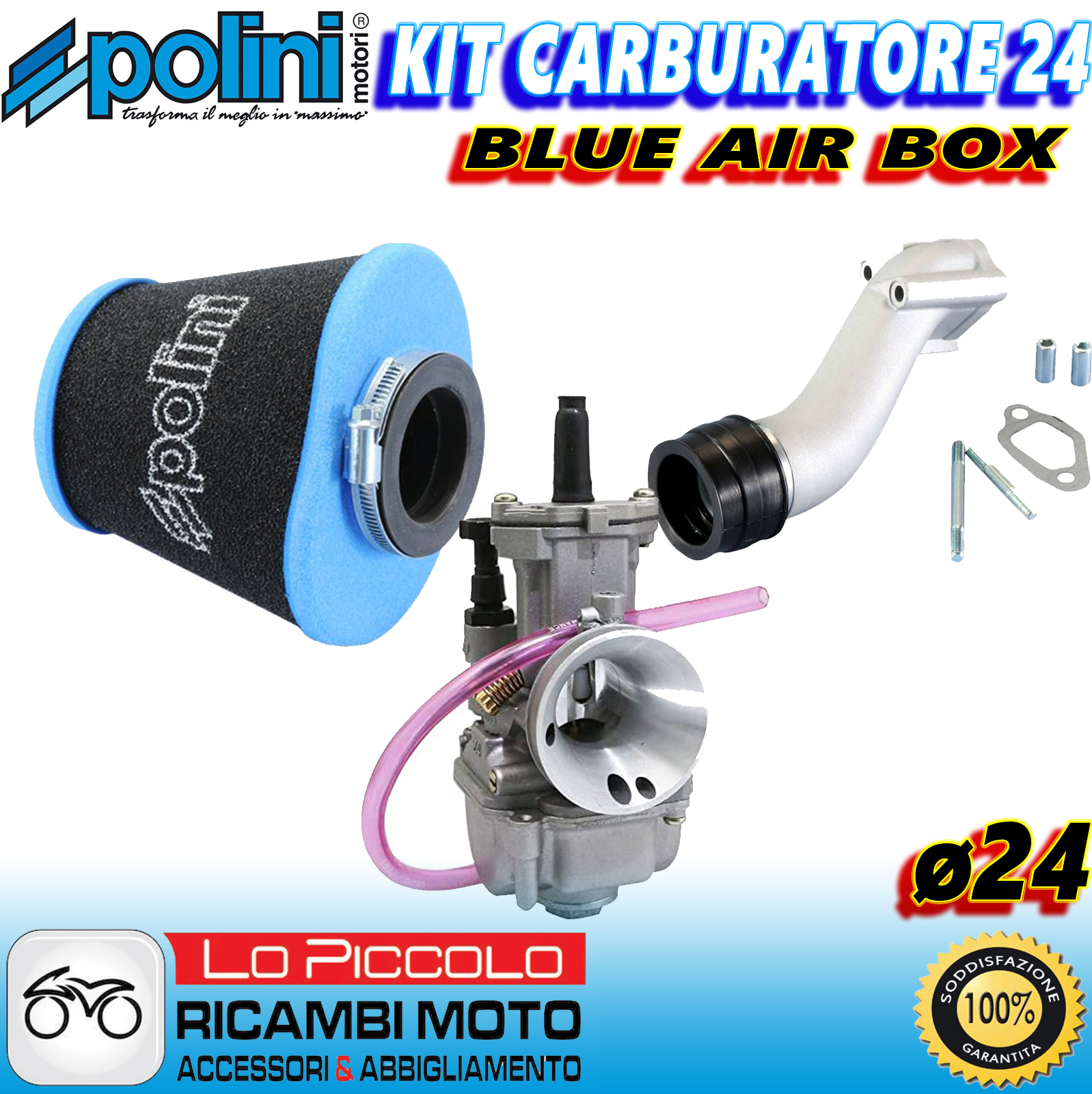 Kit Carburatore Polini Pwk Collettore Fori Filtro Aria Vespa