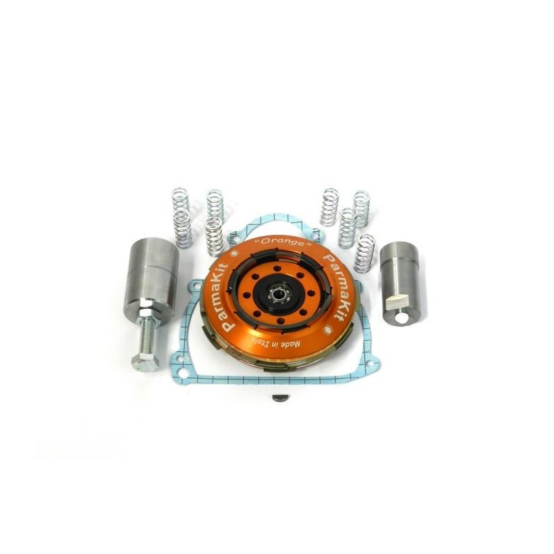 57070.21 KIT FRIZIONE PARMAKIT ORANGE 4 DISCHI SINTERIZZATI IN CARBONIO 8 MOLLE VESPA 50 125 SPECIAL ET3 PRIMAVERA PK HP APE