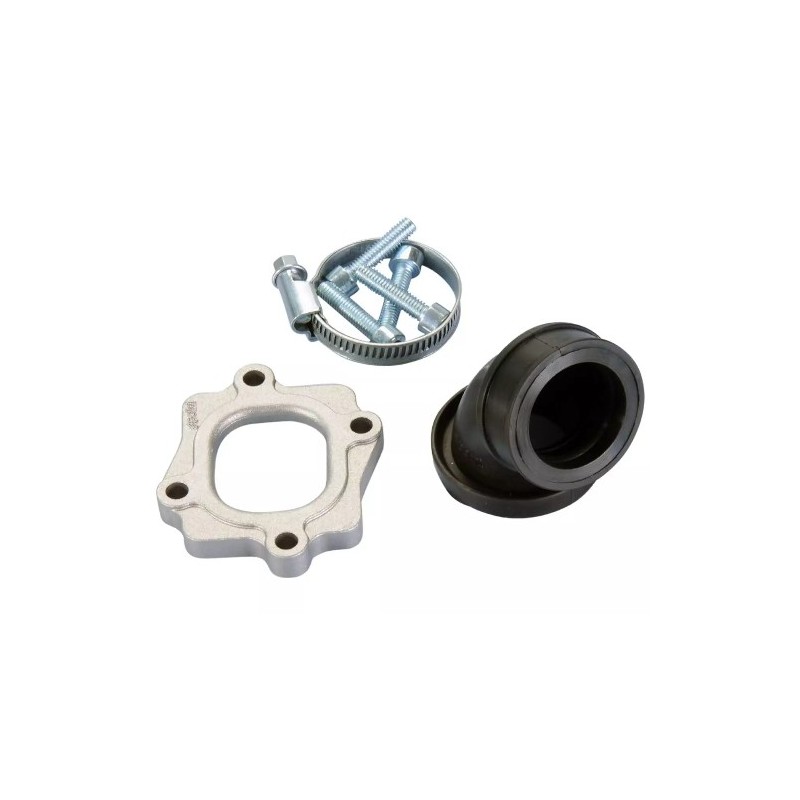 215.0432 COLLETTORE ASPIRAZIONE POLINI EVO 360 GRADI GIRATO PER CARBURATORE MIKUNI 24 26 28 MINARELLI ORIZZONTALE