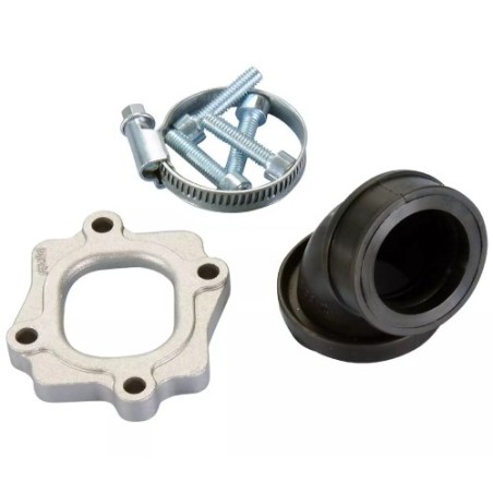 215.0432 COLLETTORE ASPIRAZIONE POLINI EVO 360 GRADI GIRATO PER CARBURATORE MIKUNI 24 26 28 MINARELLI ORIZZONTALE