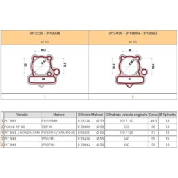 3113238 MALOSSI CILINDRO Ø 53 allum. sp.Ø 13 PIT BIKE 110 4t