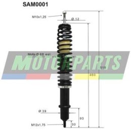 SAM0001 TOP PERFORMANCE COPPIA AMMORTIZZATORI ANTERIORI COMPLETI AIXAM