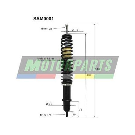 SAM0001 TOP PERFORMANCE COPPIA AMMORTIZZATORI ANTERIORI COMPLETI AIXAM