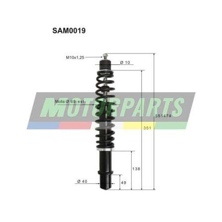 SAM0019 TOP PERFORMANCE COPPIA AMMORTIZZATORI ANTERIORI BINGO KING T2 T3 DOMINIO