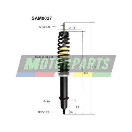 SAM0027 TOP PERFORMANCE COPPIA AMMORTIZZATORI ANTERIORI COMPLETI AIXAM MEGA TRUCK D 400 2012