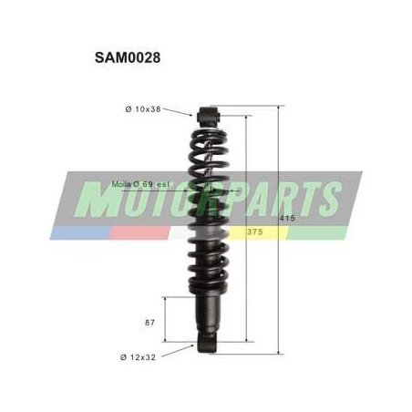 SAM0028 TOP PERFORMANCE COPPIA AMMORTIZZATORI POSTERIORI COMPLETI AIXAM MEGA TRUCK D 400 2012