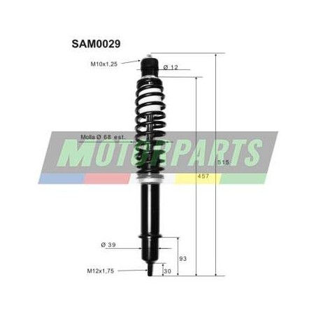 SAM0029 TOP PERFORMANCE COPPIA AMMORTIZZATORI ANTERIORI COMPLETI AIXAM MEGA TRUCK D 400 2013 II SERIE