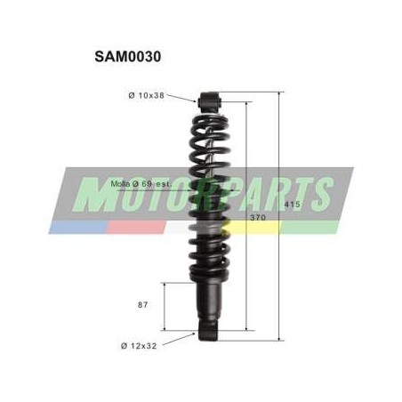 SAM0030 TOP PERFORMANCE COPPIA AMMORTIZZATORI POSTERIORI COMPLETI AIXAM MEGA TRUCK D 400 2013 II SERIE