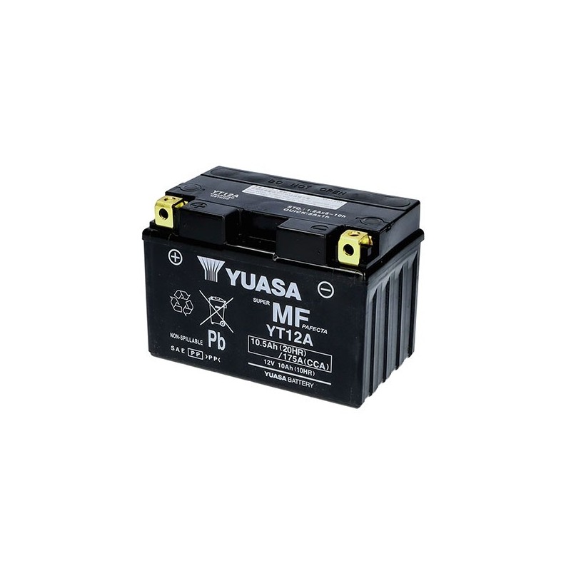 YT12A BATTERIA YUASA SIGILLATA ATTIVATA 12V 10,5 Ah KYMCO DOWNTOWN 125 300 350 PEOPLE S GT 125 200 300