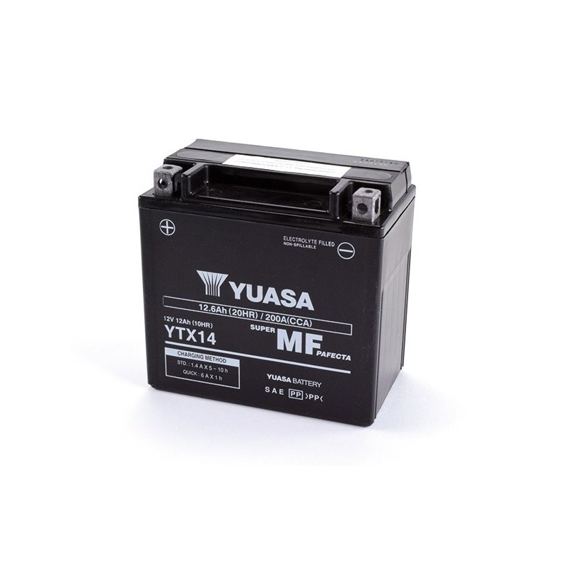 YTX14 BATTERIA YUASA SIGILLATA ATTIVATA 12V 12,6 Ah BMW R 1200 GS ADVENTURE RS / F 800 GS / R 1250 GS / C 650 GT