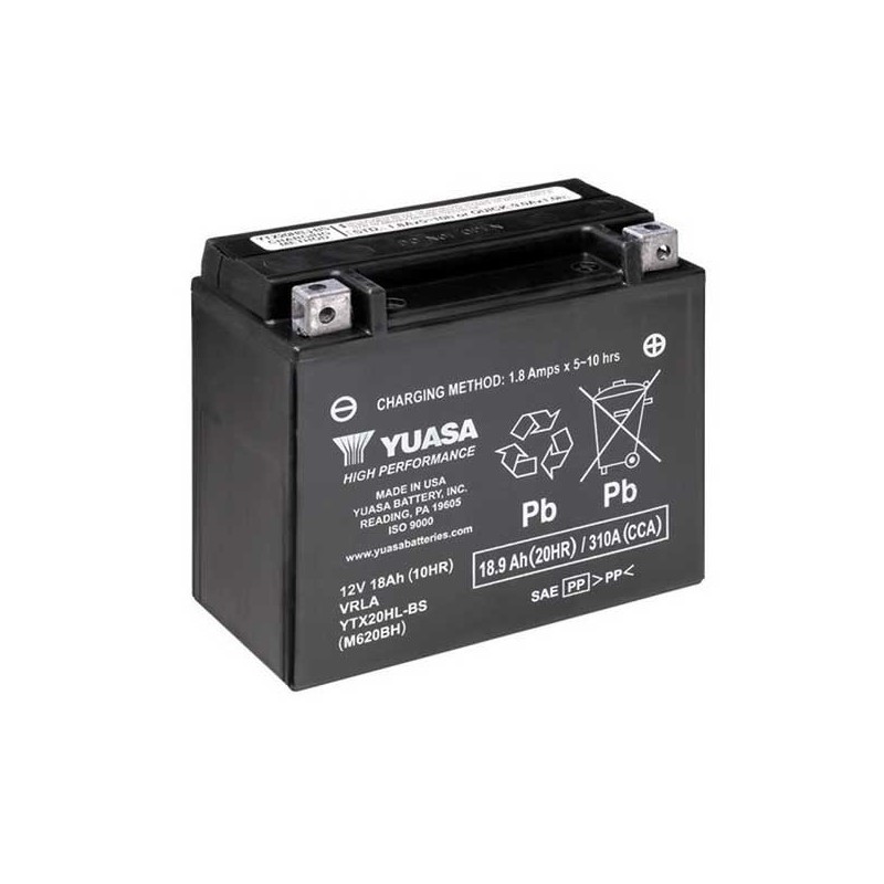 YTX20HL BATTERIA YUASA SIGILLATA ATTIVATA 12V 18,9 Ah HARLEY DAVIDSON 1450 1584 1690 / HONDA GL GOLDWING 1800