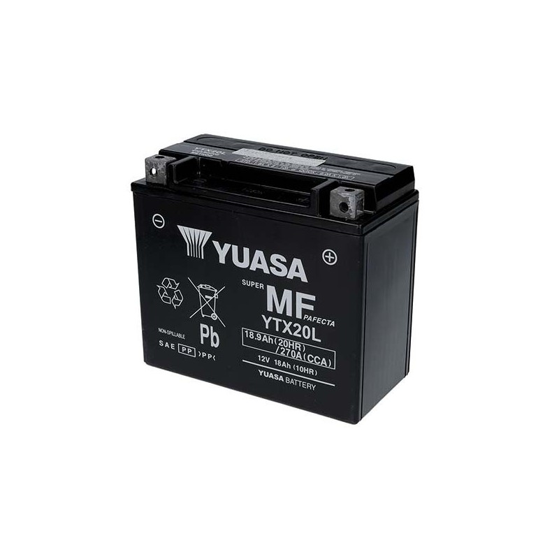 YTX20L BATTERIA YUASA SIGILLATA ATTIVATA 12V 18,9 Ah HARLEY DAVIDSON 883 1340 1450 1584 1690 1745 1868