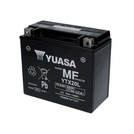 YTX20L BATTERIA YUASA SIGILLATA ATTIVATA 12V 18,9 Ah HARLEY DAVIDSON 883 1340 1450 1584 1690 1745 1868