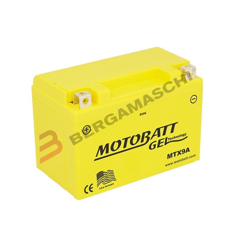 MTX9A BATTERIA MOTOBATT SIGILLATA 12V 9 Ah TRIUMPH STREET TRIPLE RS 765 2017-2023 / YAMAHA TT E 600 1994-2001