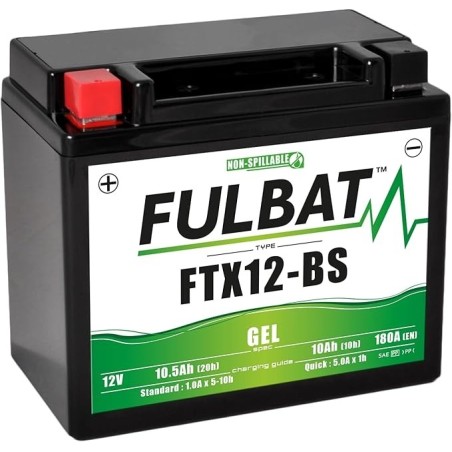 FTX12-BS BATTERIA FULBAT A GEL 12V 10,5 Ah PIAGGIO BEVERLY 4T 4V HPE ABS E5 300 2021-2022