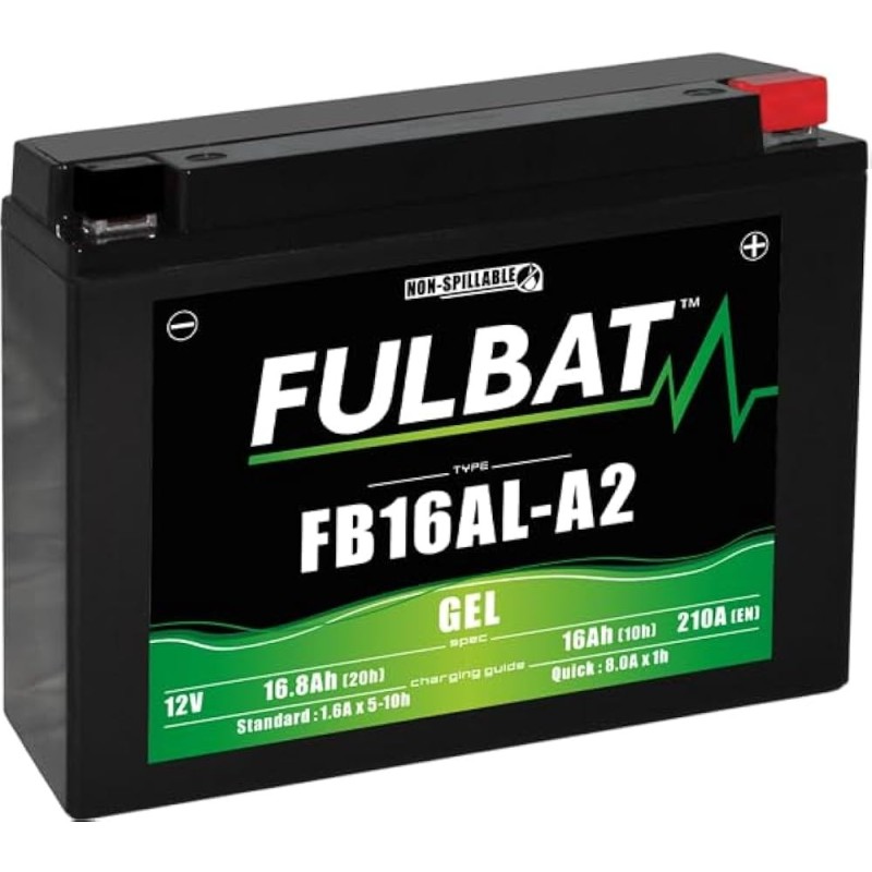 FB16AL-A2 BATTERIA FULBAT A GEL 12V 16,8 Ah DUCATI ST2 944 1997-2000 / YAMAHA V MAX 1200 1985-2003