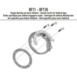 BF11 GIVI FLANGIA METALLICA PER BORSA SERBATOIO TANKLOCK BMW DUCATI KTM TRIUMPH