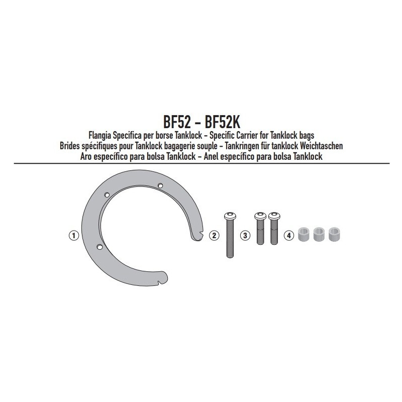 BF52 GIVI FLANGIA METALLICA PER BORSA SERBATOIO TANKLOCK KAWASAKI Z 750