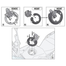 BF81 GIVI FLANGIA PER BORSA SERBATOIO METALLICA TANKLOCK PER KAWASAKI Z650 20-23