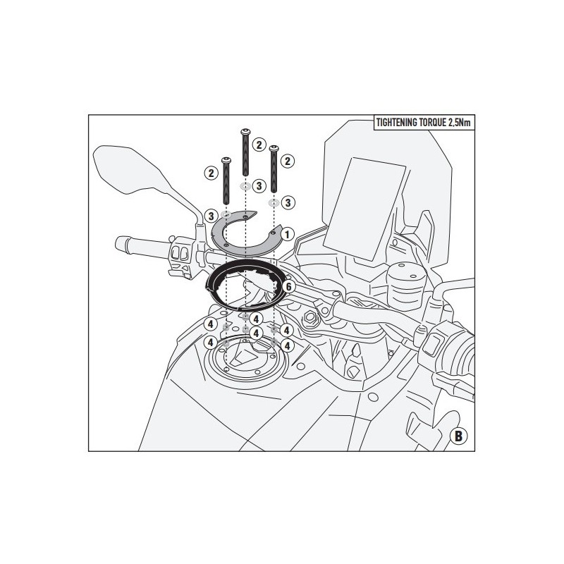 BF93 GIVI FLANGIA PER BORSA SERBATOIO TANKLOCK KOVE 800 X PRO 2024