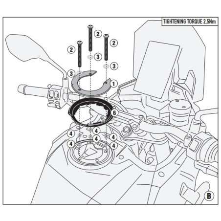 BF93 GIVI FLANGIA PER BORSA SERBATOIO TANKLOCK KOVE 800 X PRO 2024