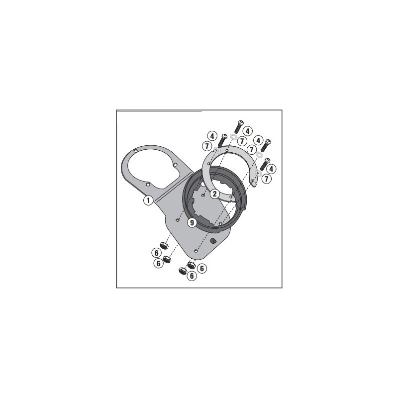 BF94 GIVI FLANGIA PER BORSA SERBATOIO TANKLOCK QJ MOTOR SRT 600 SX 2024