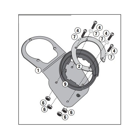 BF94 GIVI FLANGIA PER BORSA SERBATOIO TANKLOCK QJ MOTOR SRT 600 SX 2024