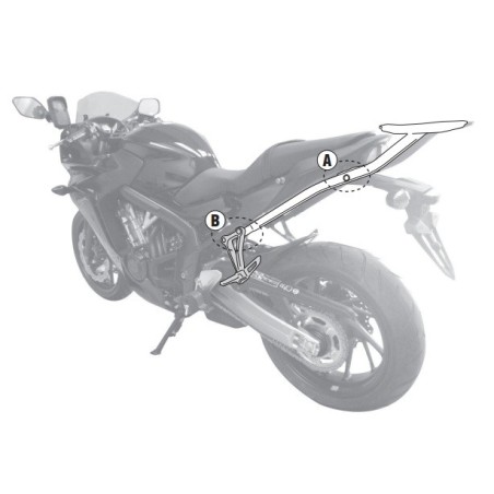 1137FZ GIVI - PORTAPACCHI ATTACCO POSTERIORE SPECIFICO MONORACK PER HONDA CB650F '14 -CBR650F '