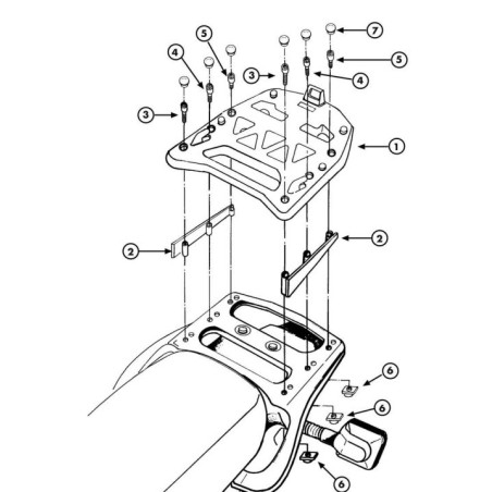 E210 GIVI - PIASTRA POSTERIORE PORTAVALIGIA PER HONDA AFRICA TWIN