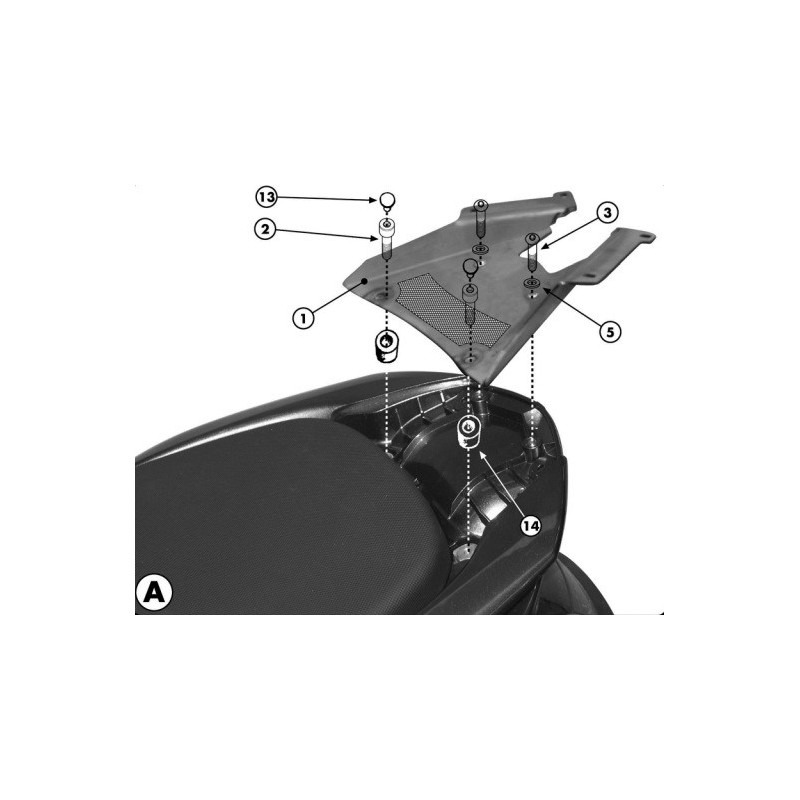 E331M GIVI - PIASTRA POSTERIORE PORTAVALIGIA PER YAMAHA MAJESTY 400'04 MONOLOCK