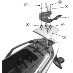 E682M GIVI - PIASTRINA PER BAULETTO POSTERIORE GILERA NEXUS 500'05 250-500'06