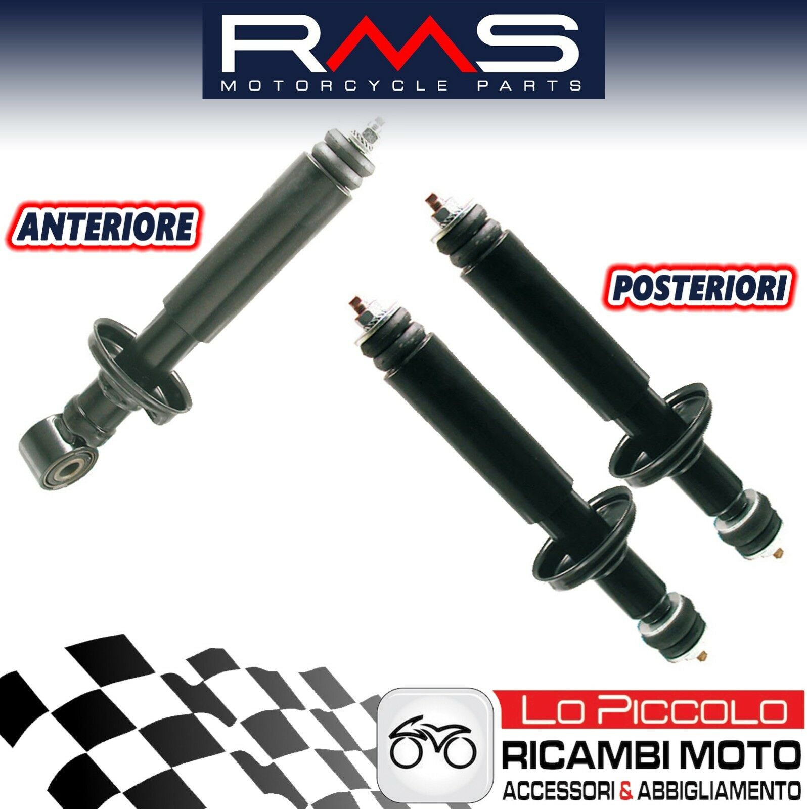 Set 3 Rear Shock Absorbers+Front piaggio ape 50 Rst Mix ...