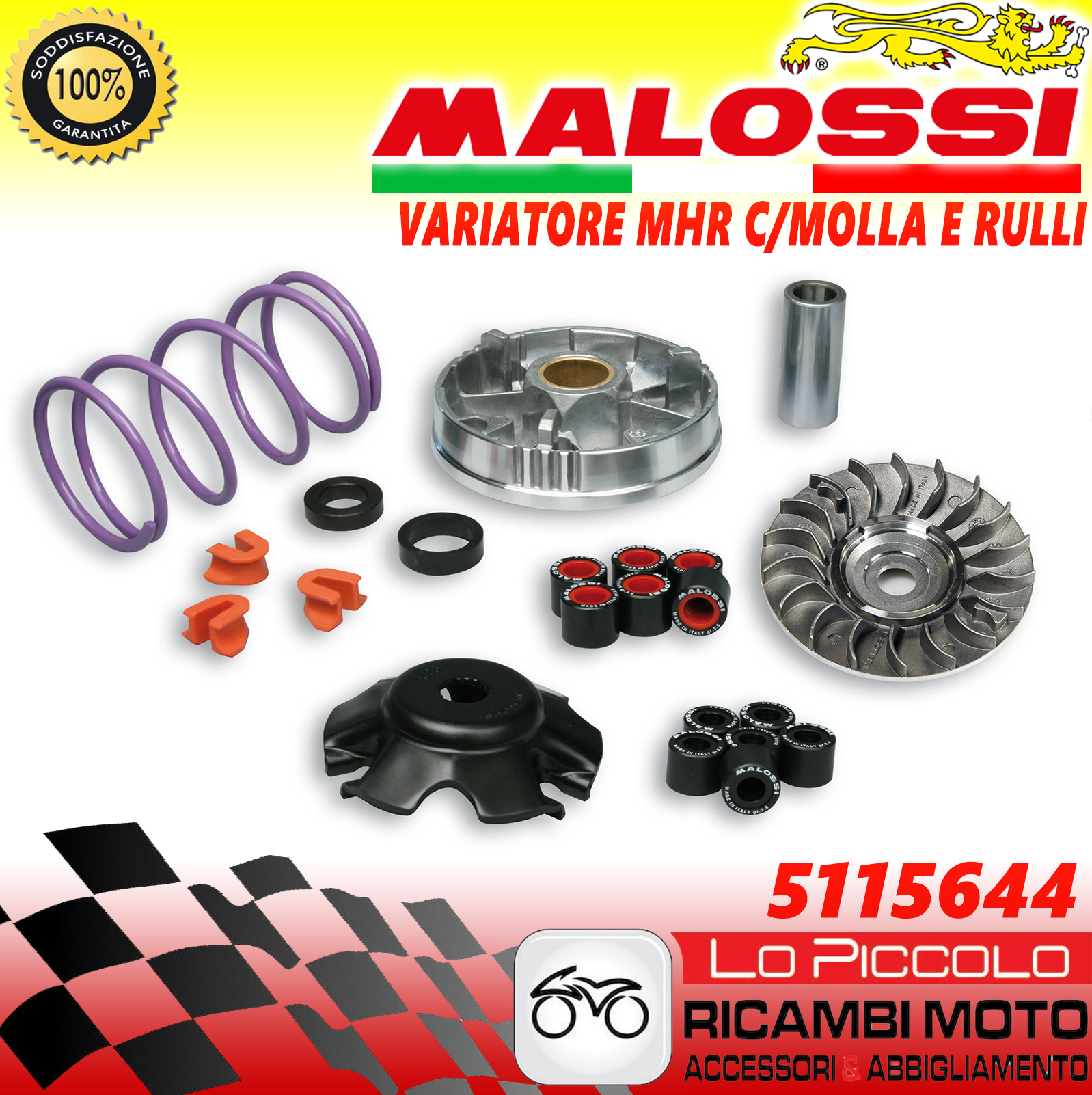 5115644 VARIATORE MHR ALUMINIUM MALOSSI PIAGGIO NRG ZIP SP TYPHOON 50 2T LC