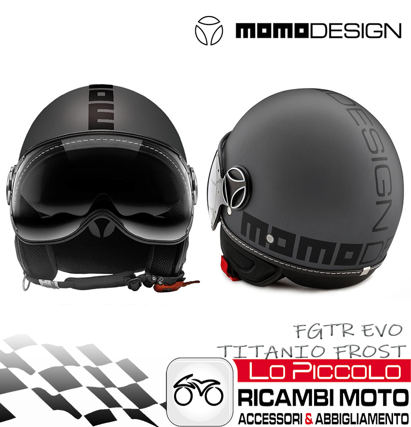 MOMO DESIGN CASCO MOTO DEMIJET FGTR EVO TITANIO FROST/NERO MIS.M